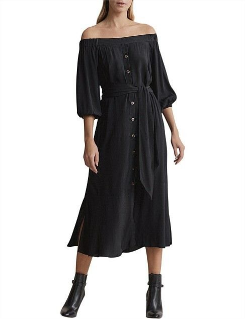 witchery off shoulder dress Witchery Off Shoulder Denim Dress