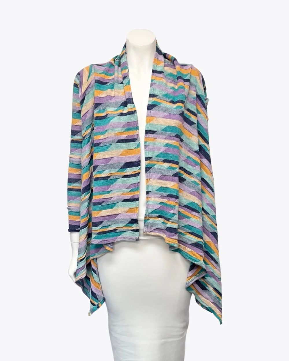 TIGERLILY Kani Rainbow Lightweight Cotton Knit Waterfall Cardigan