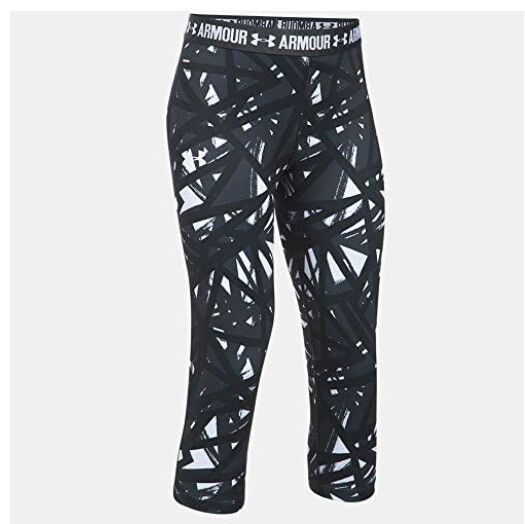 UNDER ARMOUR Black White Print Heatgear  Ankle Crop Tights