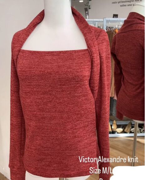 VICTOR ALEXANDRE DESIGN MELBOURNE Red Long Sleeve Knit Top Jumper
