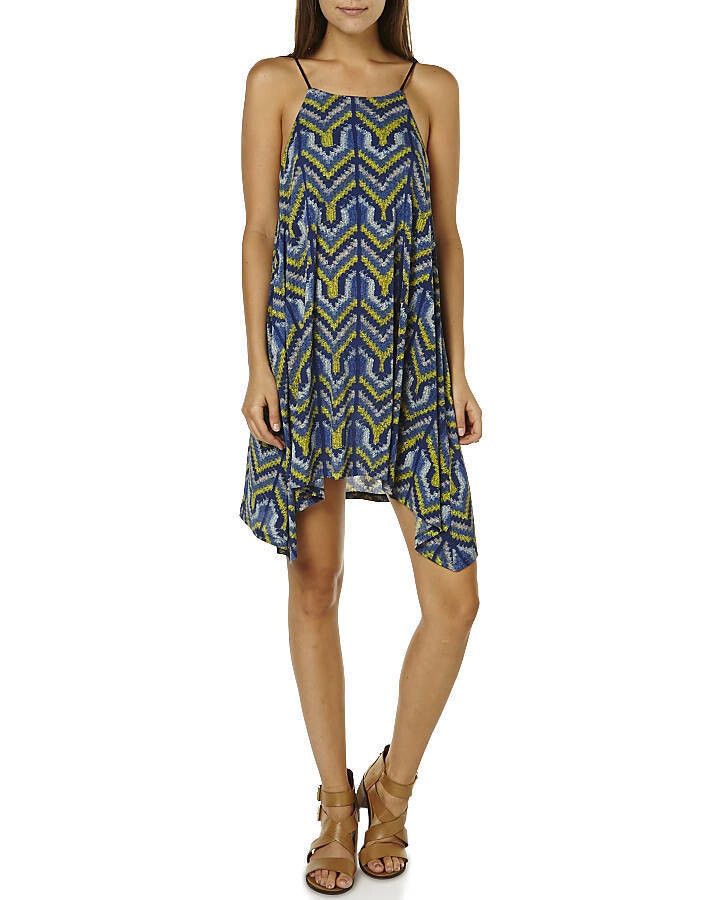 TIGERLILY Saltmarsh Marais Blue Yellow Beach Boho Mini Dress RRP$160