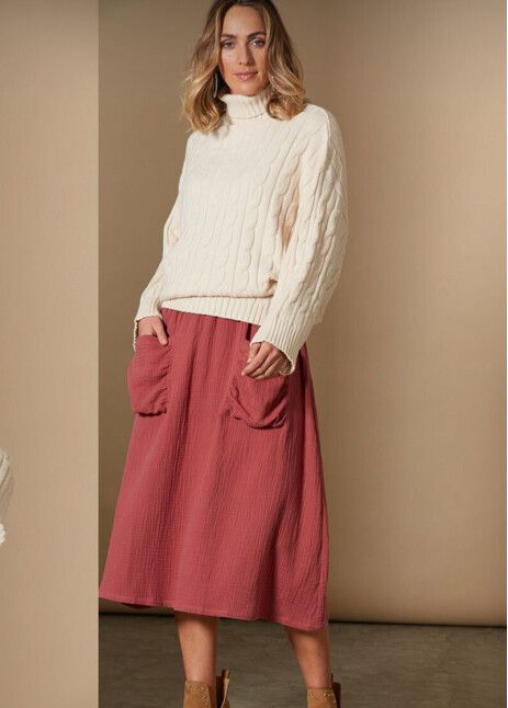 Cosy Cream Cable Knit Oversized Winter Turtleneck Sweater Jumper NWT