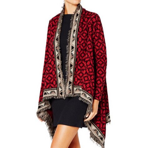 TIGERLILY Archives Dacia Red Knit Winter Waterfall Cardi Cardigan