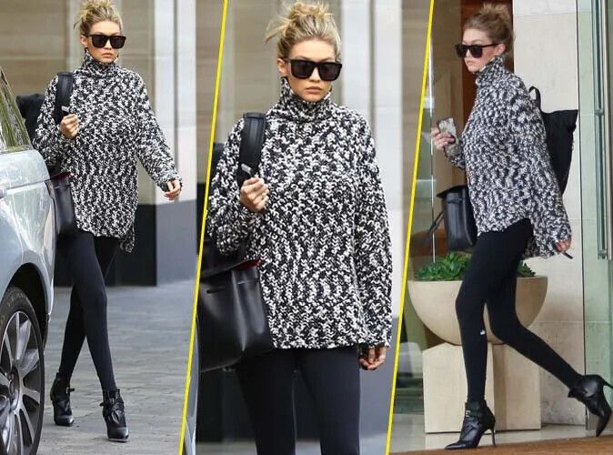 FAITHFULL THE BRAND Gigi Hadid Rebel Cowl Neck Chunky Knit Turtleneck Sweater