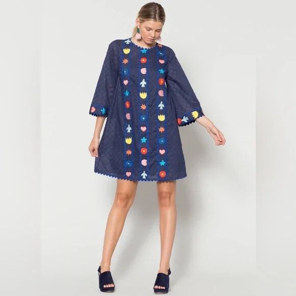 Gorman - GORMAN Flower Power Blue Embroidered Smock Dress RRP$289 on  Designer Wardrobe