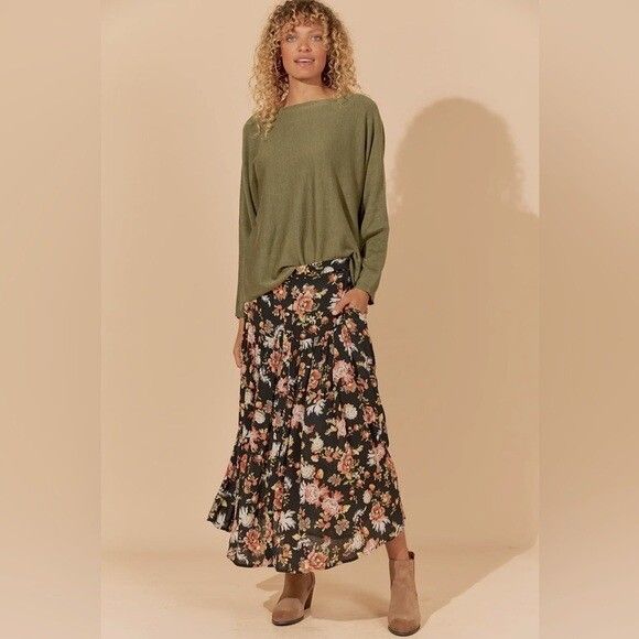 Soft Cotton blend Green Knit Sweater Jumper NWT