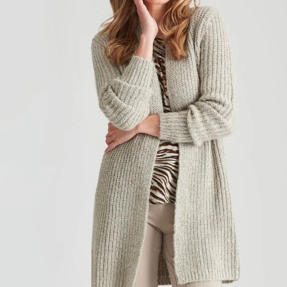 Cosy Marle Knit Longline Cardi Winter Cardigan NWT RRP$130