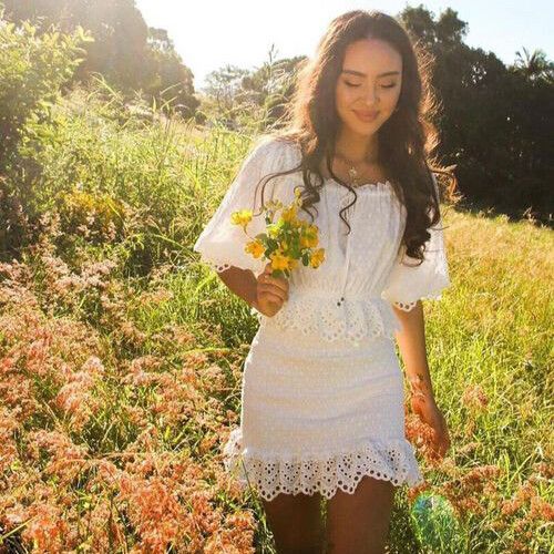 spell ruched dress Spell Daisy Chain Ruched Mini Dress