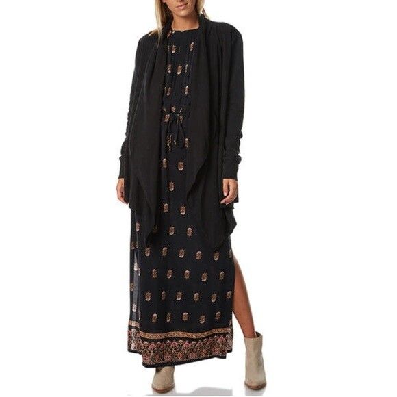 TIGERLILY Suab Black Longline Waterfall Cardi Jacket NWT RRP$190