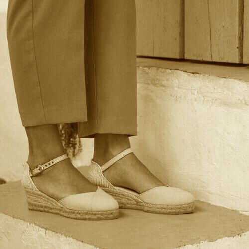 JO MERCER Copa Camel Suede Leather Mid Heel Wedge Espadrilles NEW