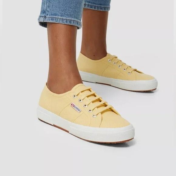SUPERGA Italy Unisex Cotu Classic Lemon Yellow Cotton Canvas Sneakers