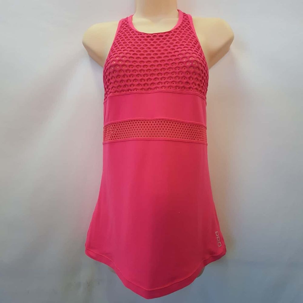 LORNA JANE Ignition Excel Pink Mesh Activewear Athleisure Running Racerback Tank Top