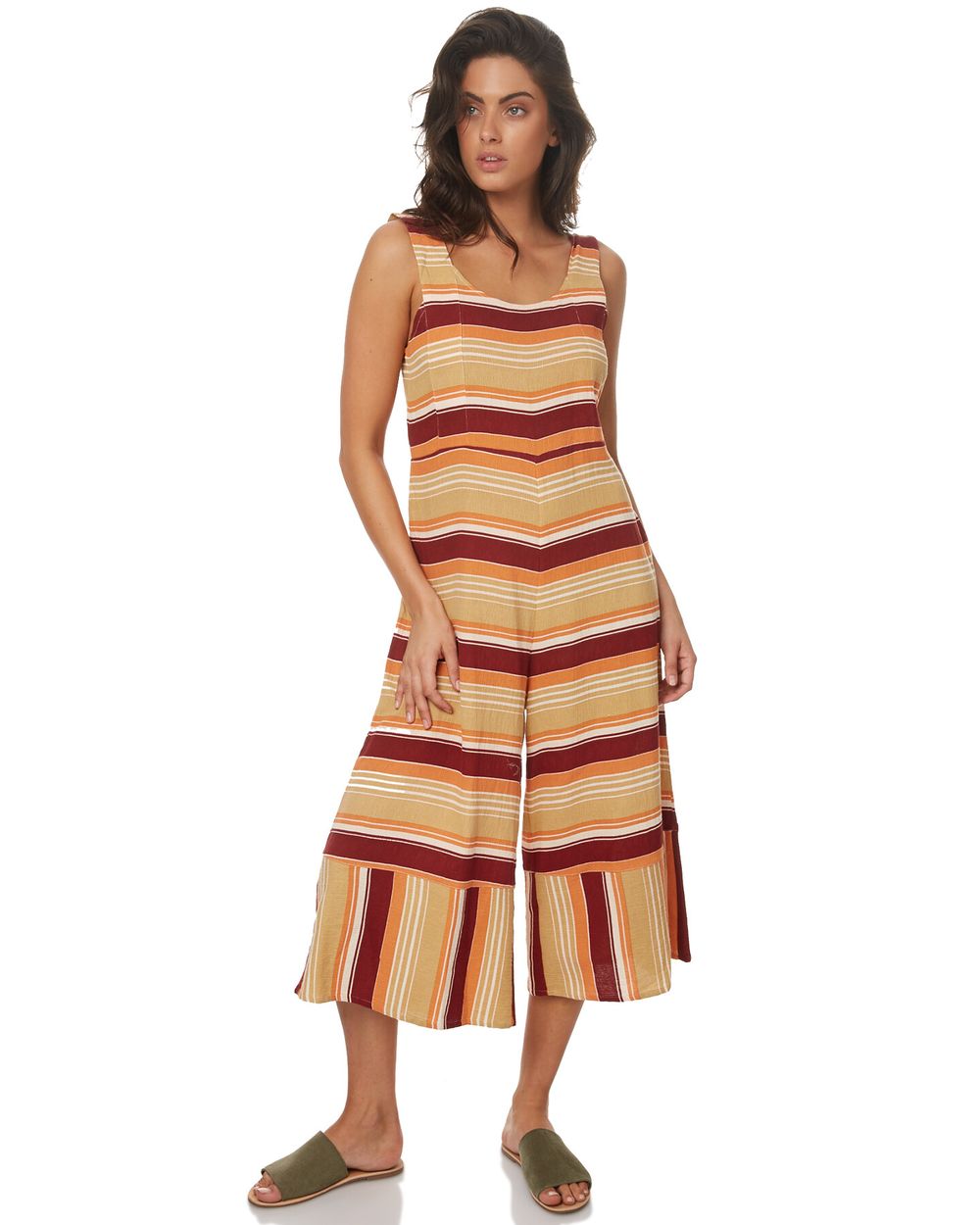 ZULU & ZEPHYR Ecliptic Pantsuit Cotton Stripe Wide Leg Jumpsuit RRP$220