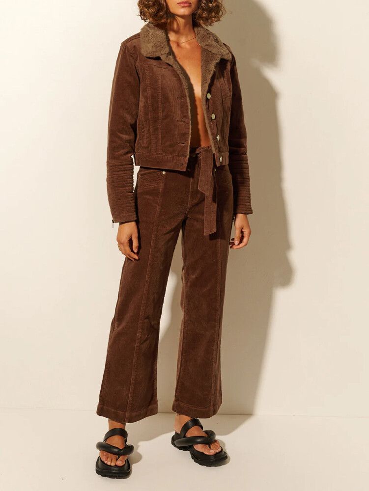 KIVARI Dawn Mocha Brown Corduroy Jacket NWT