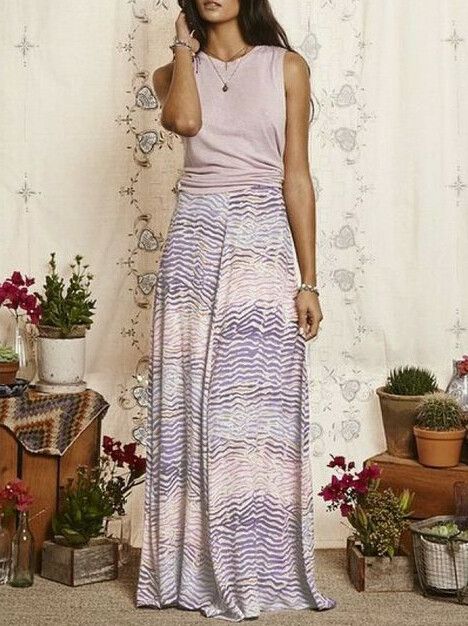 TIGERLILY Cala Jondal Purple Orange White Maxi Skirt RRP$190