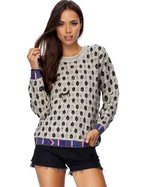 TIGERLILY Martinique Grey Wool Winter Knit Sweater Jumper