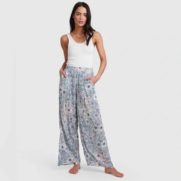 BILLABONG Dream Daze Field Day Floral High Waisted Wide Leg Pants