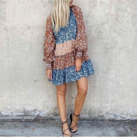TIGERLILY Takumi Floral Long Sleeve Mini Dress RRP$300