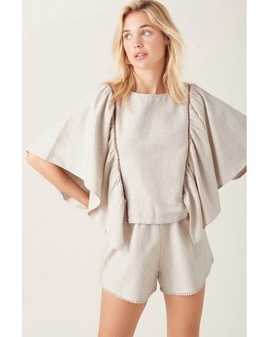 TIGERLILY Jessora Linen Cotton Flax High Waisted Shorts
