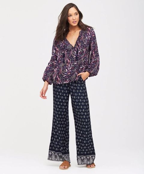 TIGERLILY Bilqis Paisley Purple Long Sleeve Shirt Blouse NWT RRP$140