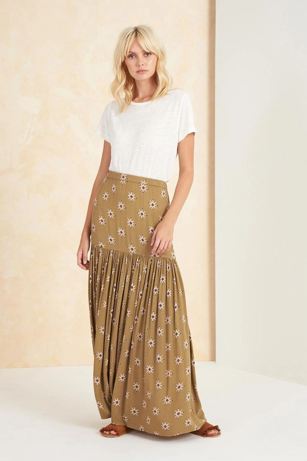 TIGERLILY Soraya Khaki High Waisted Maxi Skirt
