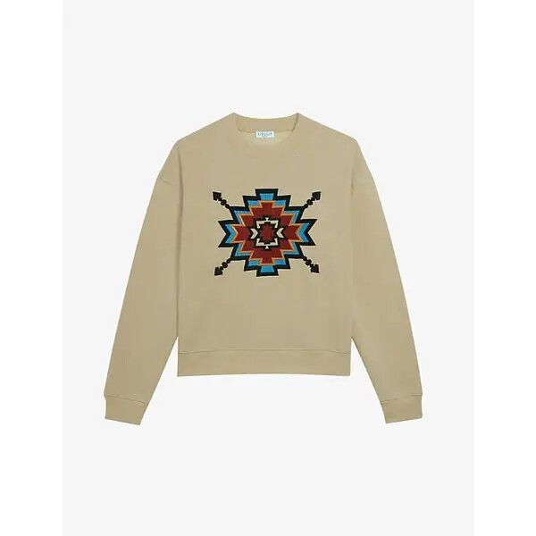 CLAUDIE PIERLOT Tanzania Embroidered Cotton Jersey Crew Neck Sweatshirt Jumper