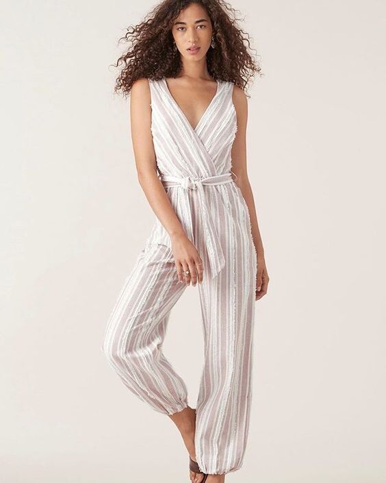 TIGERLILY Rossa Cotton Stripe Wide Leg Jumpsuit
