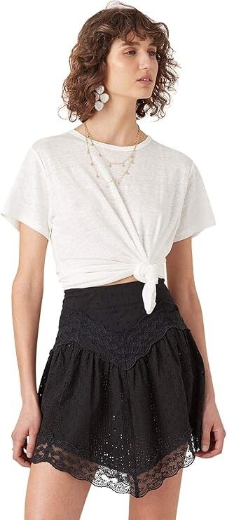 TIGERLILY Elati Black Broderie Cotton Lace Mini Skirt NWT RRP$229