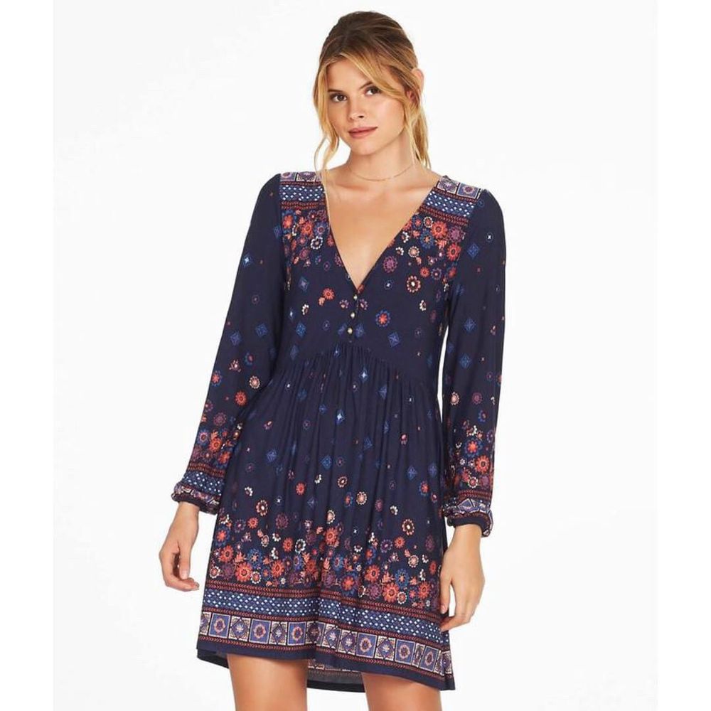 TIGERLILY Jolana Long Sleeve Smock Dress RRP$180