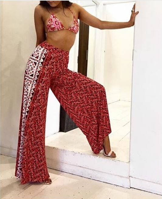 TIGERLILY Totem Red Stretch Jersey High Waisted Pants