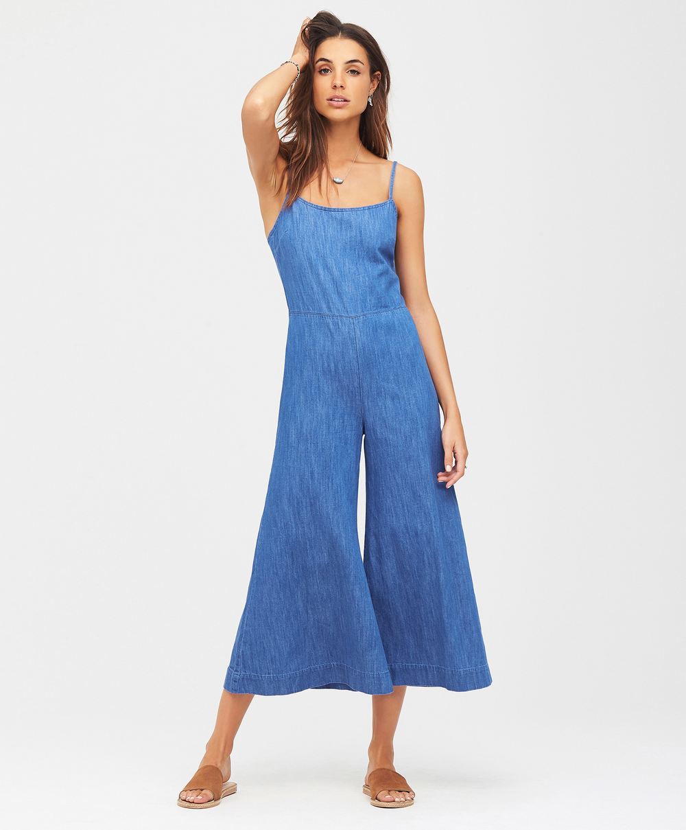 TIGERLILY Ramiz Indigo Royal Blue Denim Wide Leg Jumpsuit