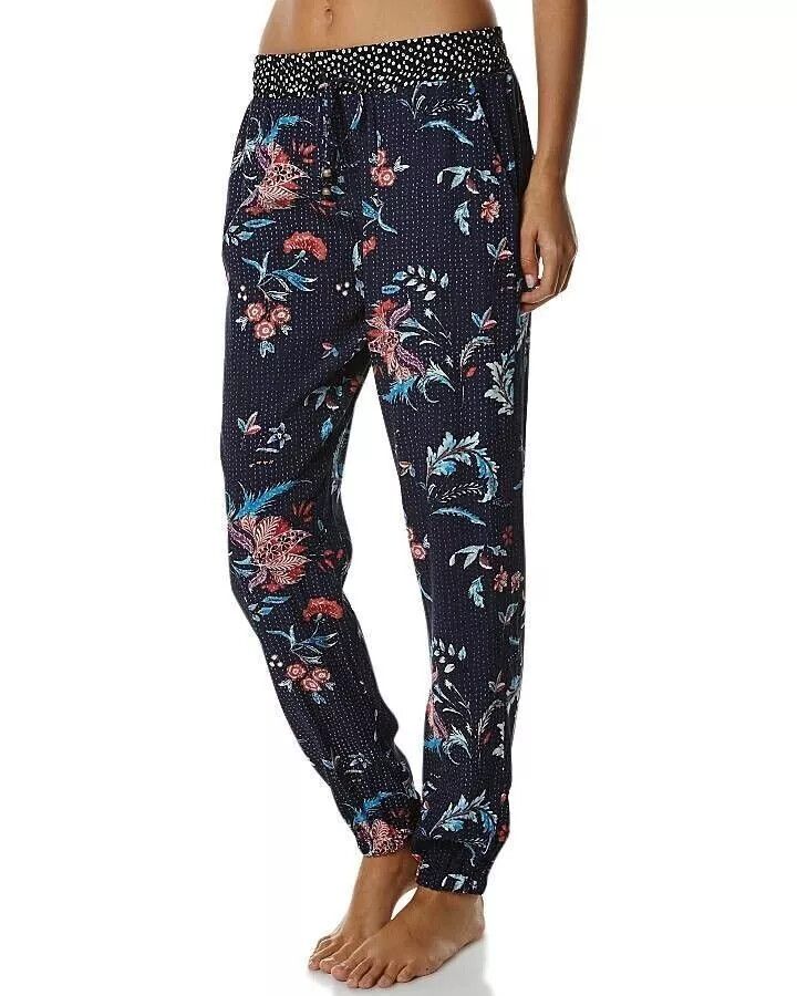 TIGERLILY Iola Navy Blue Floral Print Low Rise Pants