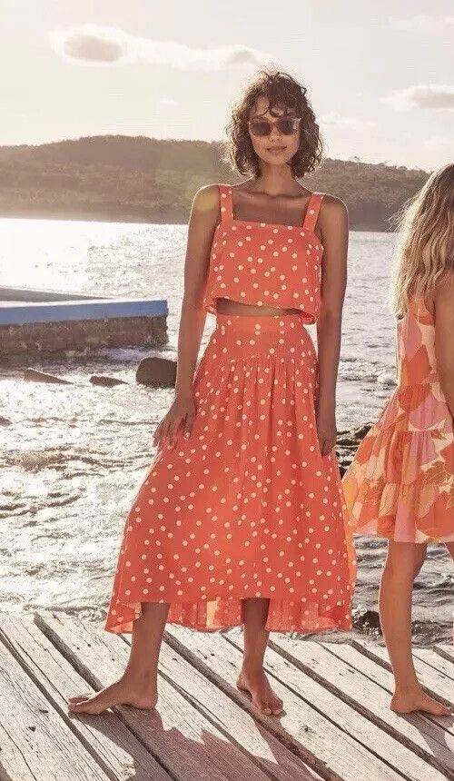 MISTER ZIMI Betty Set Koh Phi Phi Midi Skirt & Crop Top RRP$219