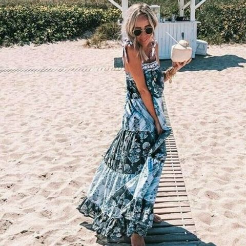 TIGERLILY Margaux Green Floral Cotton Tiered Maxi Dress RRP$319