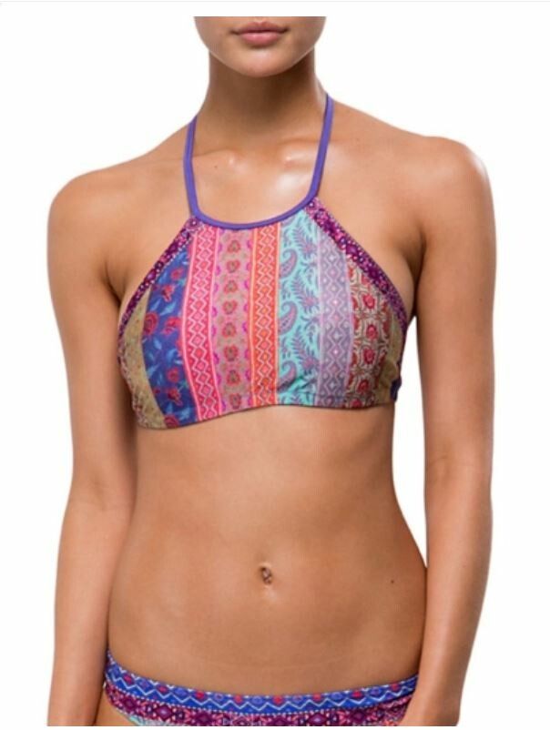TIGERLILY Ramo Purple Shimmer Apron Bikini Top BNWT RRP$99