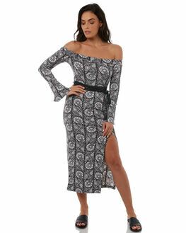 TIGERLILY Celesse Long Sleeve Off The Shoulder Midi Dress RRP$179