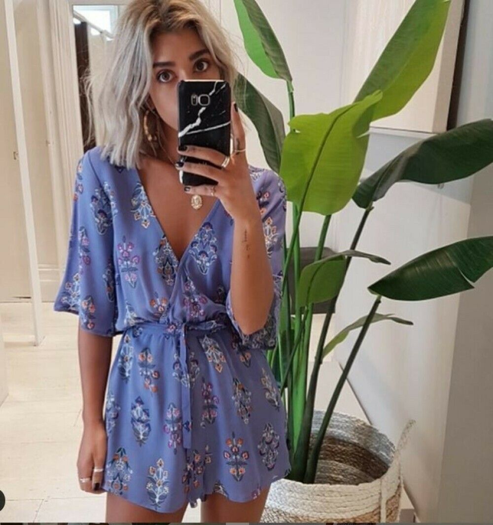 TIGERLILY Hydra Floral Mauve Onesie Romper Playsuit RRP$170