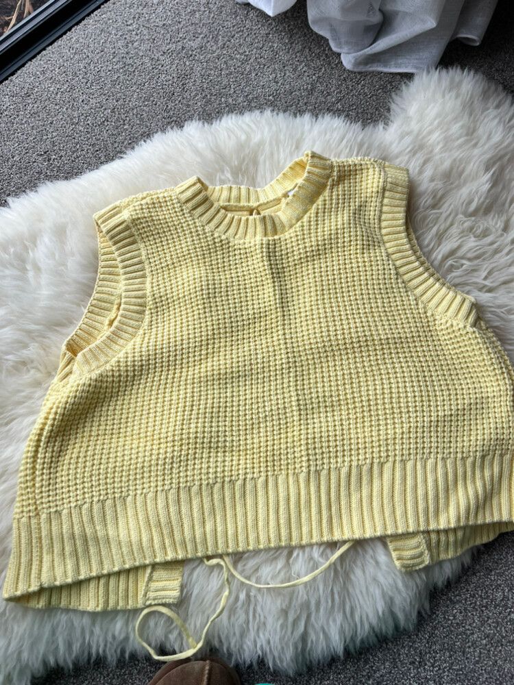 Sunday by Steele Yellow Knit Top Size L