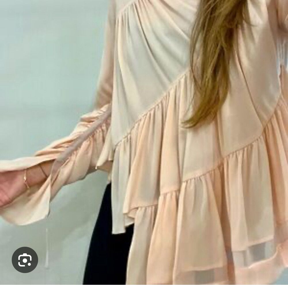 Light Pink Phillip Lim Silk Ruffle Blouse Size 6