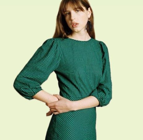penny sage robin green gingham dress