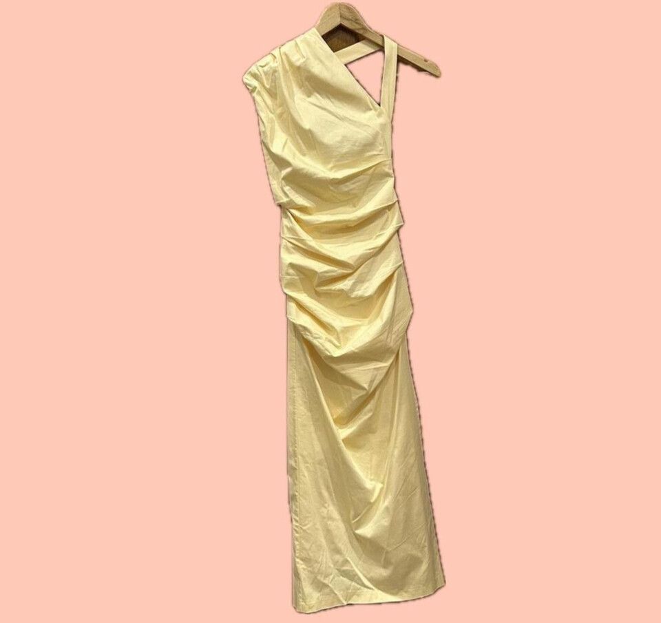 sir the label giacomo gathered gown butter yellow size 0