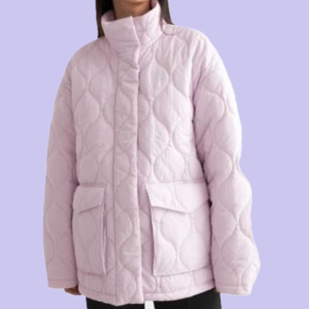 & other stories lilac quilted puff jacket