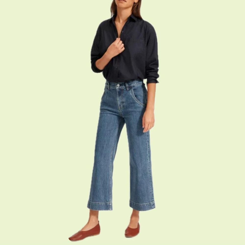 everlane wide leg jeans size 24