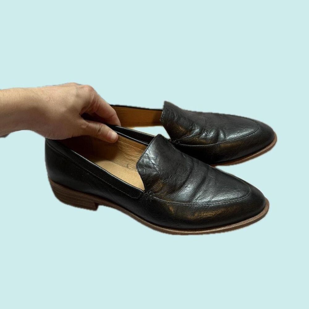 madewell black leather loafers size 7