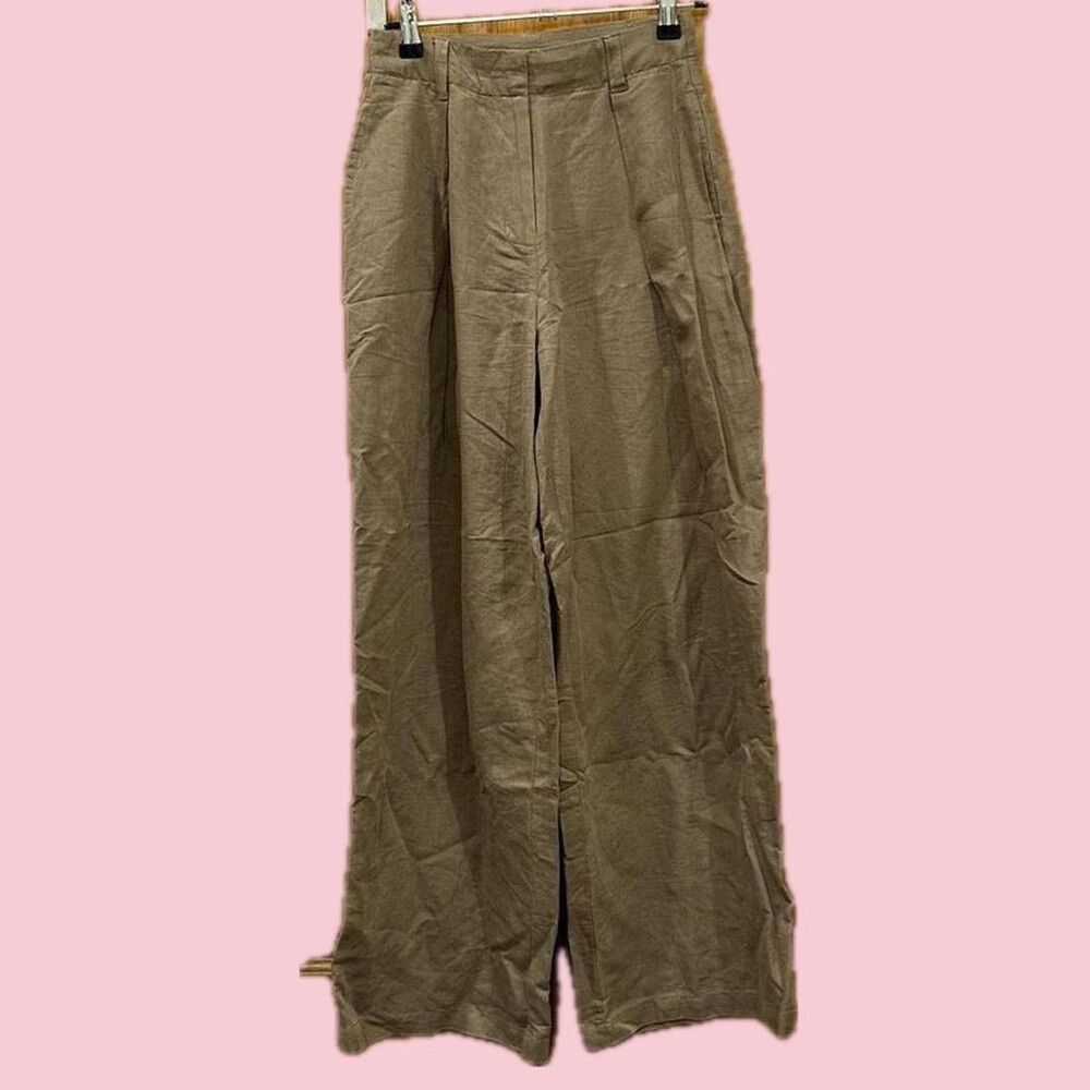 oak and fort khaki linen tailored pants size XS (size 0)