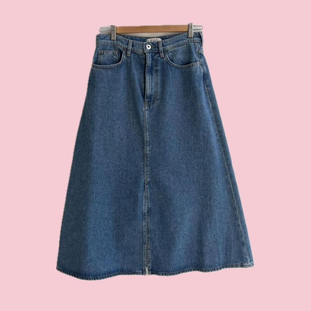 COS DENIM MIDI SKIRT size 34