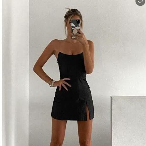 White Fox - Black corset dress on Designer Wardrobe