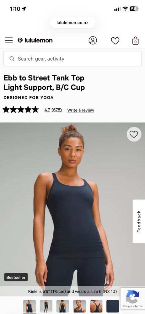 Lululemon ebb to street tank