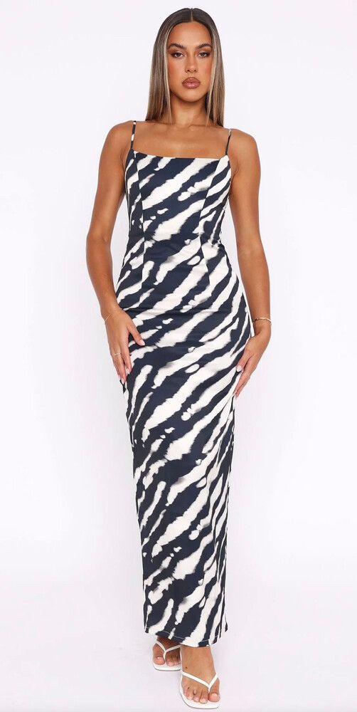 White Fox - White Fox Black White Maxi Dress on Designer Wardrobe White Fox - White Fox Black White Maxi Dress on Designer Wardrobe