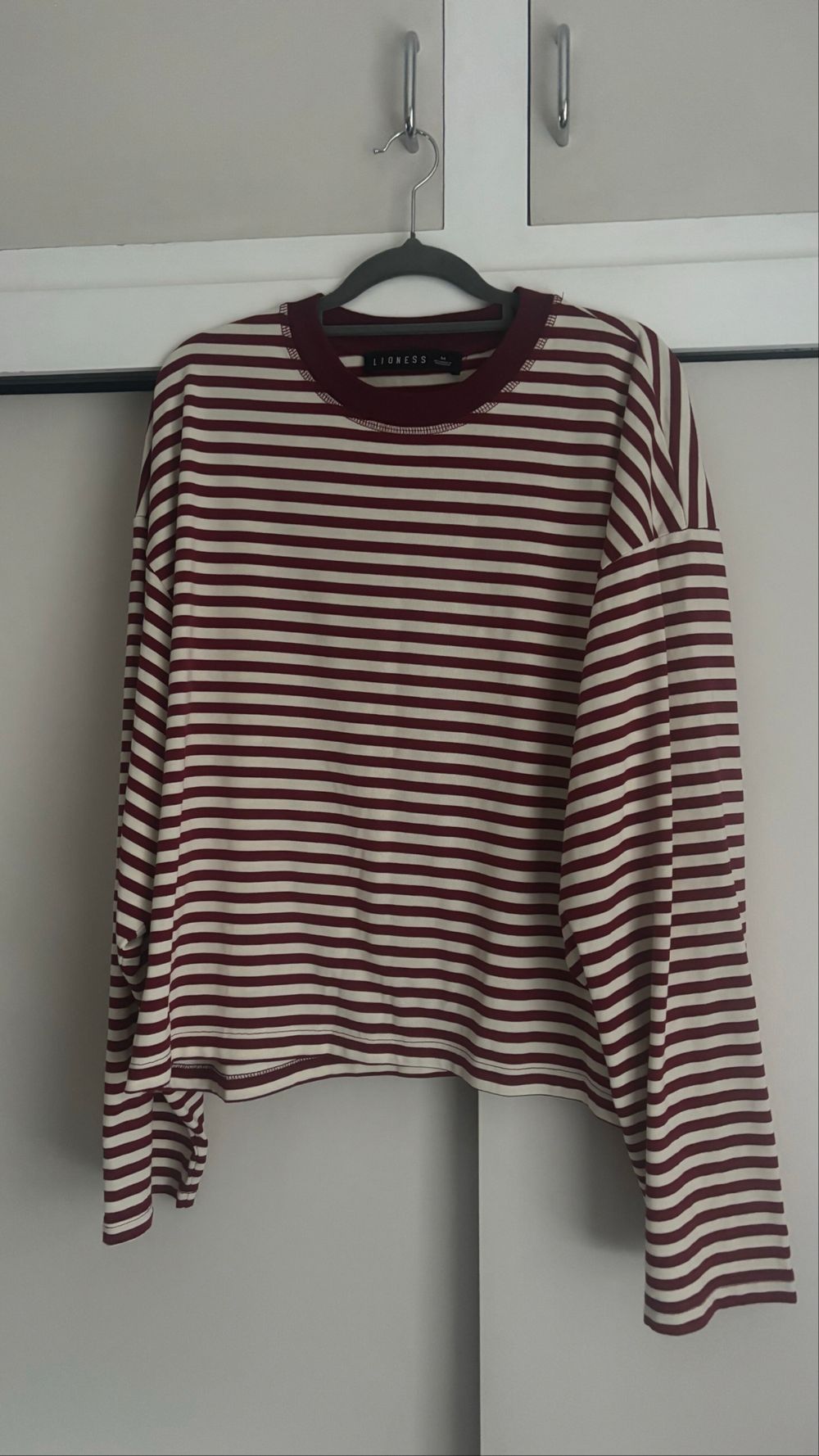 Lioness Red and White Striped Long Sleeve Top
